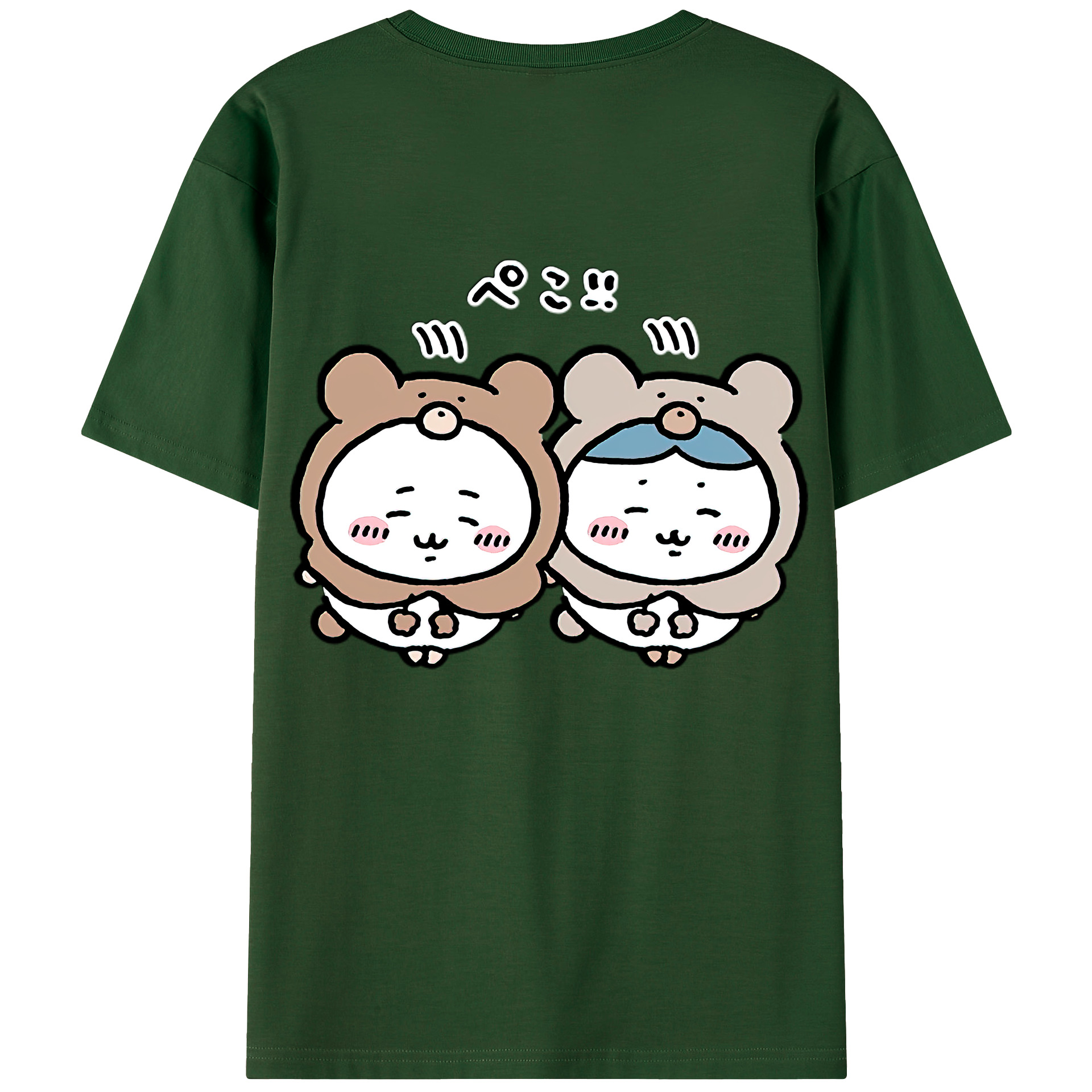 （画像用） ちいかわ ハチワレ Chii-kawa hachiware 綿100％半袖Tシャツ（背面プリント）